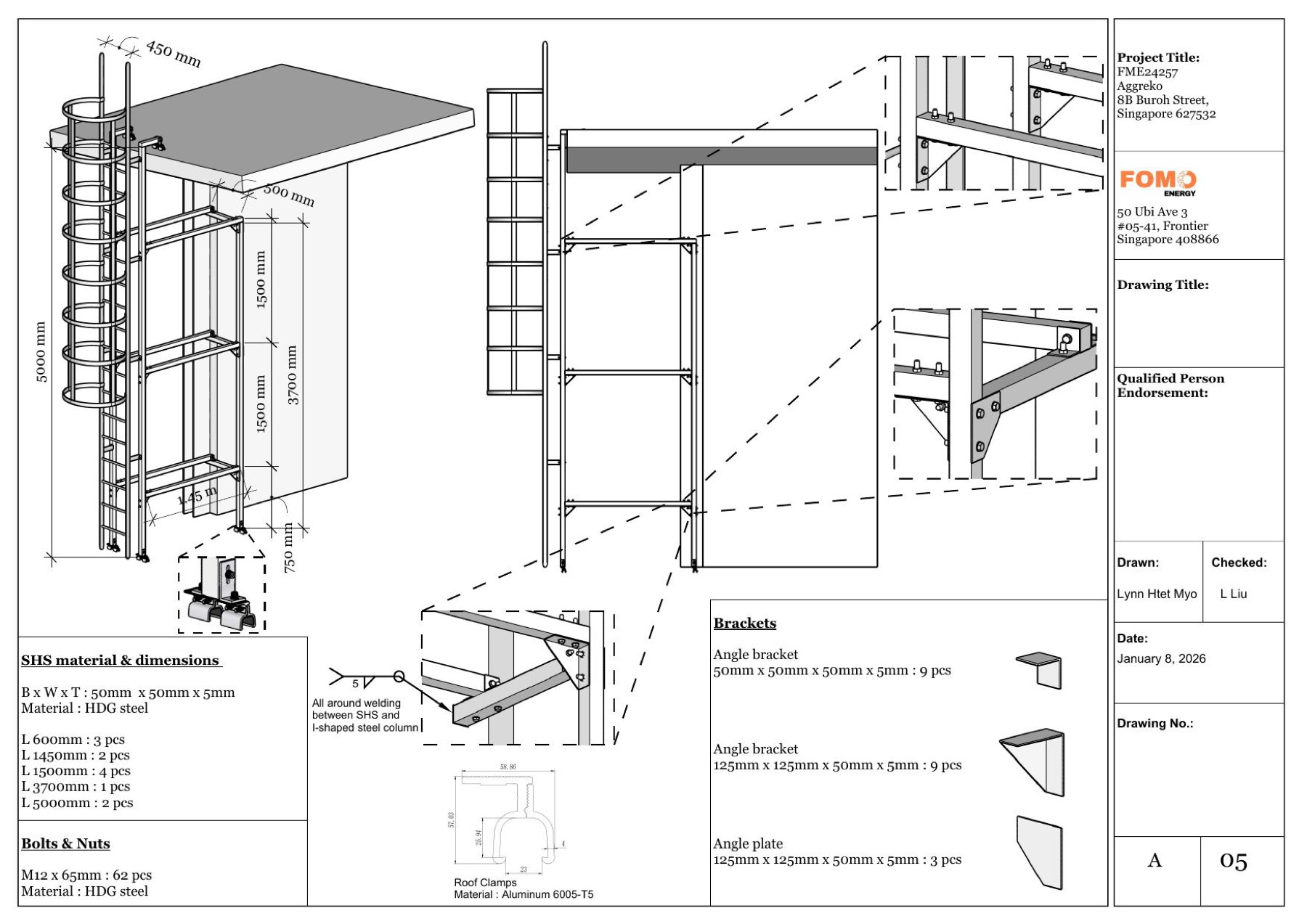 Cat ladder shop drawing reference