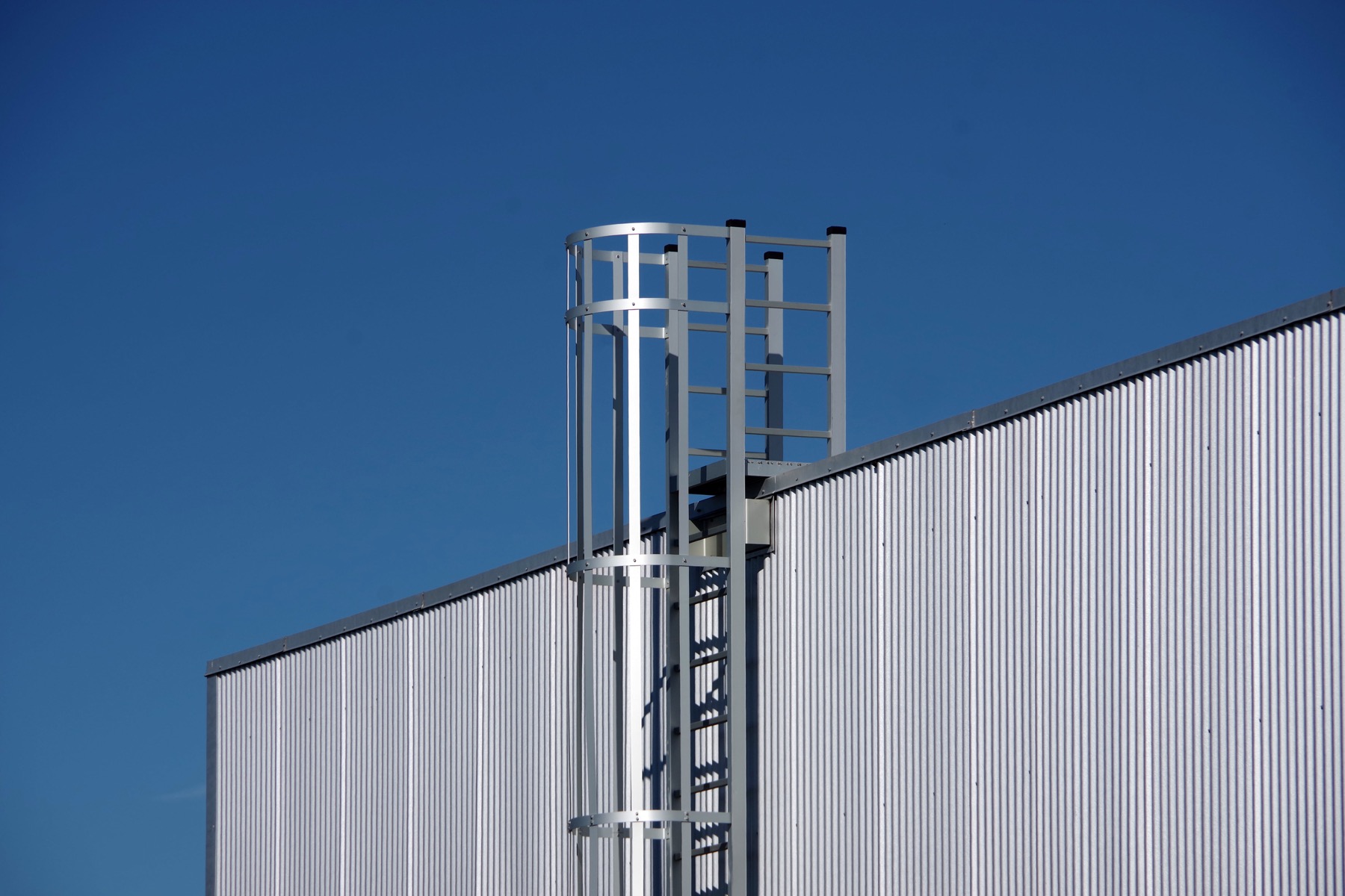 Fixed access ladder and roof access framing